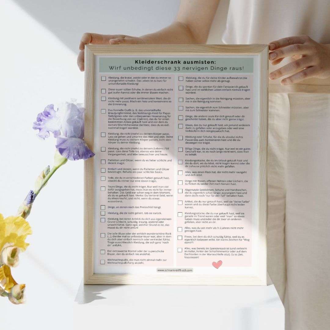 Kleiderschrank ausmisten 5 Liste zum Aussortieren von Kleidung