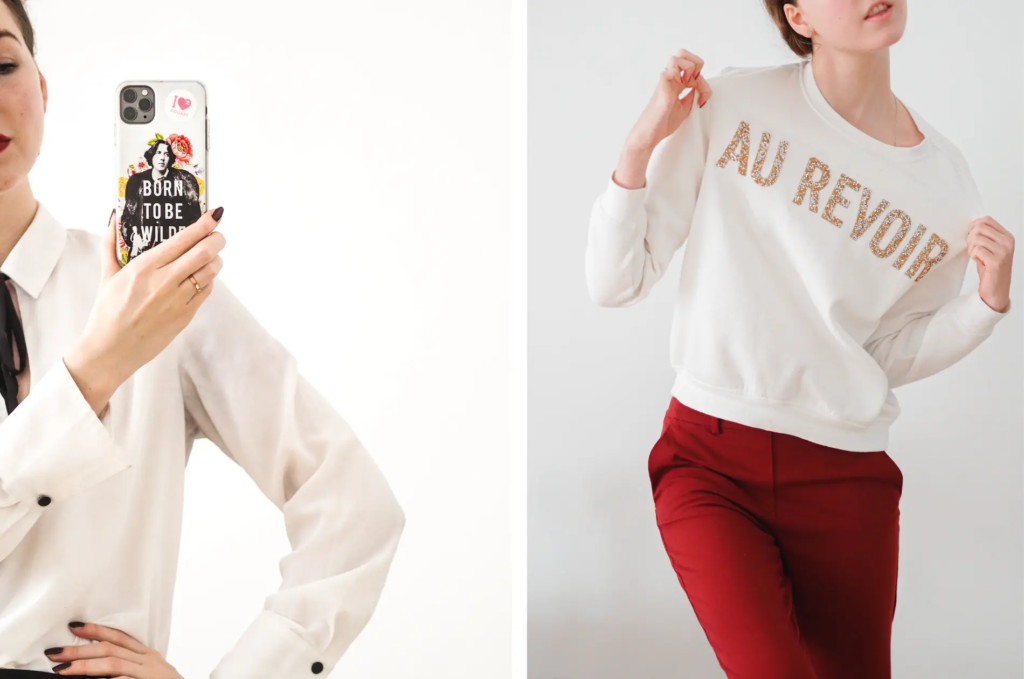 2 Stilvoll gekleidete Frauen